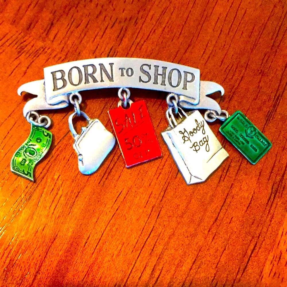 J. J Jonette Vintage Born To Shop Brooch 🎁
